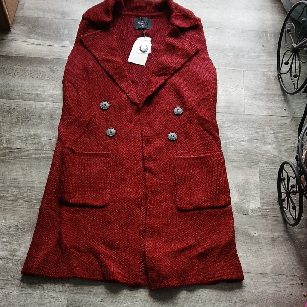 Active USA Dark Red Double-Breasted Vest